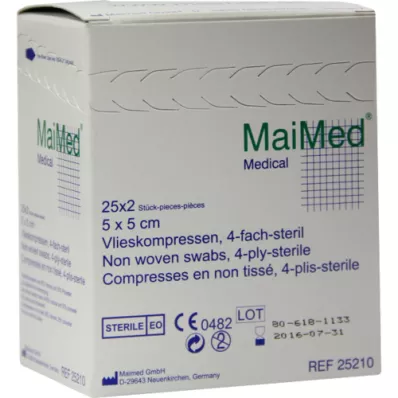 VLIESKOMPRESSEN 5x5 cm steriel, 25X2 st VLIESKOMPRESSEN 5x5 cm steriel, 25X2 st