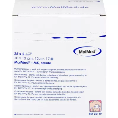 MULLKOMPRESSEN 10x10 cm steriel 12-voudig, 25X2 st MULLKOMPRESSEN 10x10 cm steriel 12-voudig, 25X2 st
