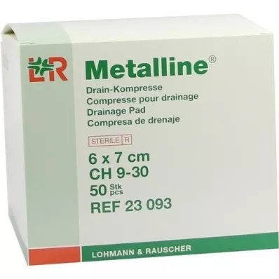 METALLINE Afvoerkompressen 6x7 cm, 50 st