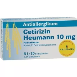 CETIRIZIN Heumann 10 mg filmomhulde tabletten, 20 stuks