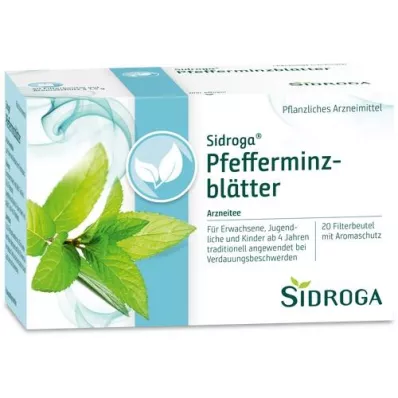 SIDROGA Theefilterzakjes met pepermuntblaadjes, 20X1,5 g SIDROGA Theefilterzakjes met pepermuntblaadjes, 20X1,5 g