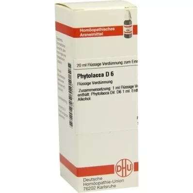 PHYTOLACCA D 6 Verdunning, 20 ml PHYTOLACCA D 6 Verdunning, 20 ml