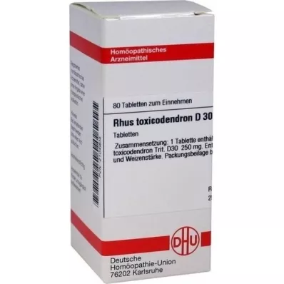 RHUS TOXICODENDRON D 30 tabletten, 80 stuks RHUS TOXICODENDRON D 30 tabletten, 80 stuks