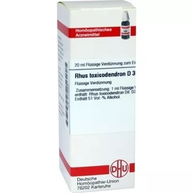 RHUS TOXICODENDRON D 30 Verdunning, 20 ml RHUS TOXICODENDRON D 30 Verdunning, 20 ml