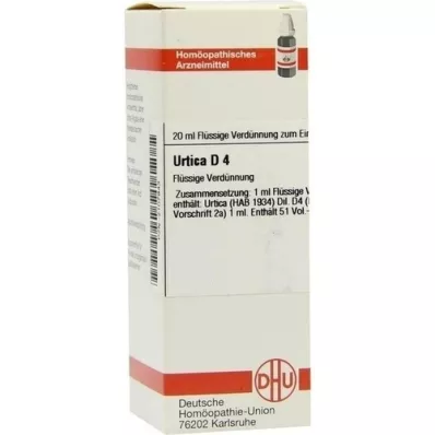 URTICA D 4 verdunning, 20 ml URTICA D 4 verdunning, 20 ml