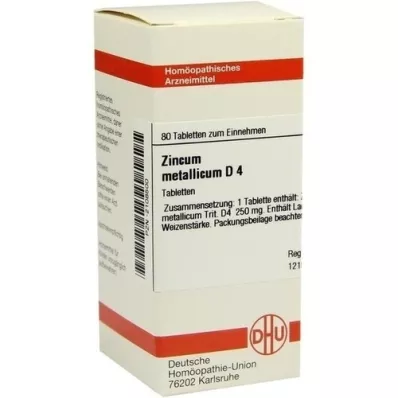 ZINCUM METALLICUM D 4 tabletten, 80 st