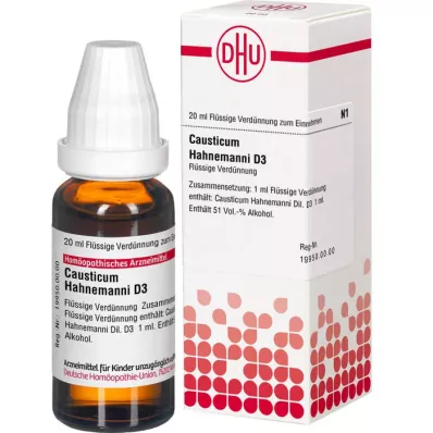 CAUSTICUM HAHNEMANNI D 3-verdunning, 20 ml CAUSTICUM HAHNEMANNI D 3-verdunning, 20 ml