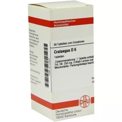 CRATAEGUS D 6 tabletten, 80 st CRATAEGUS D 6 tabletten, 80 st