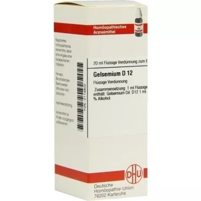 GELSEMIUM D 12 Verdunning, 20 ml GELSEMIUM D 12 Verdunning, 20 ml