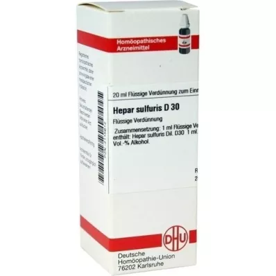 HEPAR SULFURIS D 30 Verdunning, 20 ml HEPAR SULFURIS D 30 Verdunning, 20 ml