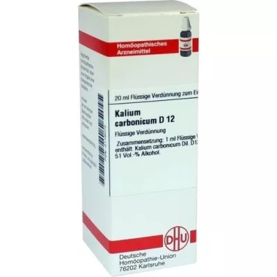 KALIUM CARBONICUM D 12 Verdunning, 20 ml KALIUM CARBONICUM D 12 Verdunning, 20 ml