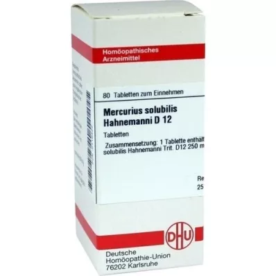 MERCURIUS SOLUBILIS Hahnemanni D 12 tabletten, 80 stuks MERCURIUS SOLUBILIS Hahnemanni D 12 tabletten, 80 stuks