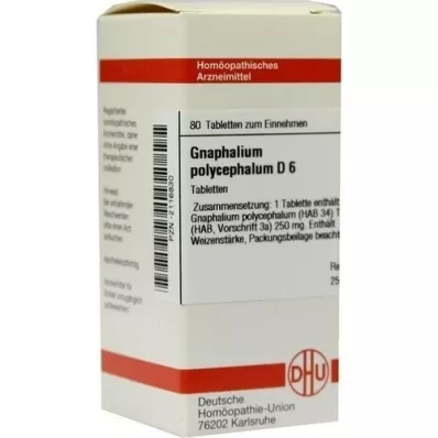 GNAPHALIUM POLYCEPHALUM D 6 tabletten, 80 st GNAPHALIUM POLYCEPHALUM D 6 tabletten, 80 st