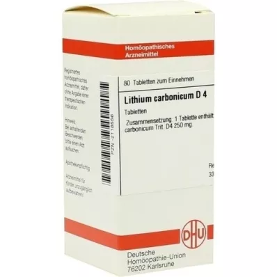 LITHIUM CARBONICUM D 4 tabletten, 80 st LITHIUM CARBONICUM D 4 tabletten, 80 st