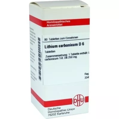 LITHIUM CARBONICUM D 6 tabletten, 80 st LITHIUM CARBONICUM D 6 tabletten, 80 st