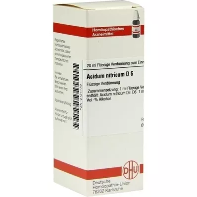 ACIDUM NITRICUM D 6 Verdunning, 20 ml ACIDUM NITRICUM D 6 Verdunning, 20 ml