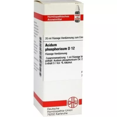 ACIDUM PHOSPHORICUM D 12 Verdunning, 20 ml ACIDUM PHOSPHORICUM D 12 Verdunning, 20 ml