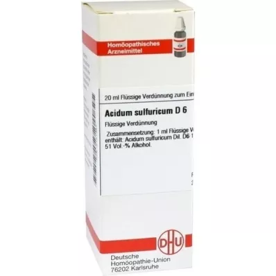 ACIDUM SULFURICUM D 6 Verdunning, 20 ml ACIDUM SULFURICUM D 6 Verdunning, 20 ml