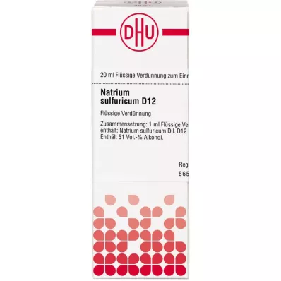 NATRIUM SULFURICUM D 12 Verdunning, 20 ml NATRIUM SULFURICUM D 12 Verdunning, 20 ml