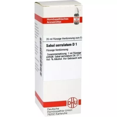 SABAL SERRULATUM D 1 verdunning, 20 ml SABAL SERRULATUM D 1 verdunning, 20 ml
