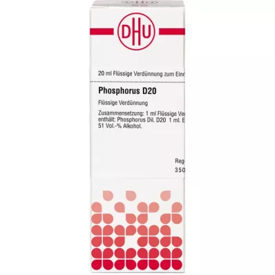 PHOSPHORUS D 20 Verdunning, 20 ml PHOSPHORUS D 20 Verdunning, 20 ml