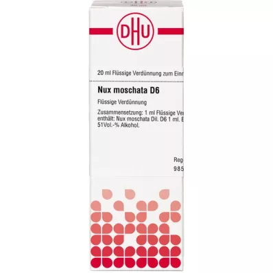 NUX MOSCHATA D 6 Verdunning, 20 ml NUX MOSCHATA D 6 Verdunning, 20 ml