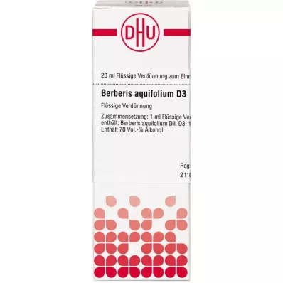 BERBERIS AQUIFOLIUM D 3-verdunning, 20 ml BERBERIS AQUIFOLIUM D 3-verdunning, 20 ml