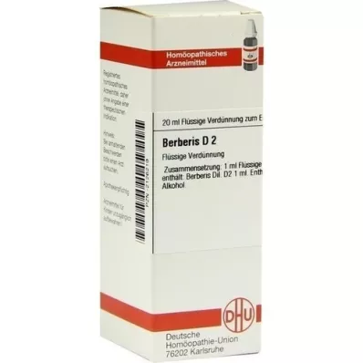 BERBERIS D 2 Verdunning, 20 ml BERBERIS D 2 Verdunning, 20 ml