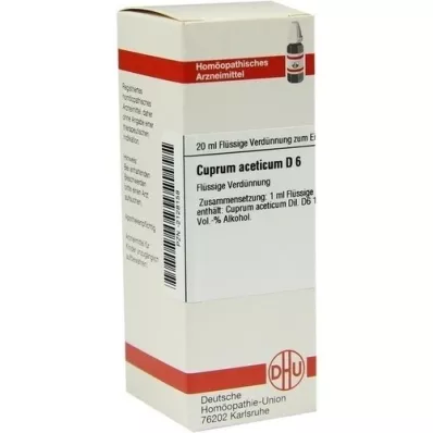 CUPRUM ACETICUM D 6 Verdunning, 20 ml CUPRUM ACETICUM D 6 Verdunning, 20 ml
