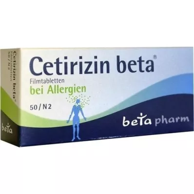 CETIRIZIN bèta filmomhulde tabletten, 50 stuks CETIRIZIN bèta filmomhulde tabletten, 50 stuks