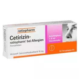 CETIRIZIN-ratiopharm voor allergieën 10 mg filmtablet, 20 stuks