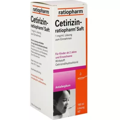 CETIRIZIN-ratiopharm-sap, 150 ml CETIRIZIN-ratiopharm-sap, 150 ml