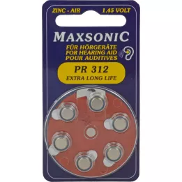 BATTERIEN voor hoortoestellen Maxsonic PR312, 6 st