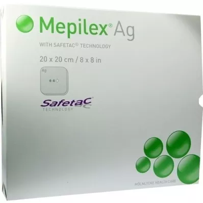 MEPILEX Ag-schuimverband 20x20 cm steriel, 5 st MEPILEX Ag-schuimverband 20x20 cm steriel, 5 st