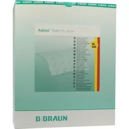 ASKINA Schuim hydraulisch wondverband 10x10 cm steriel non-stick, 10 stuks