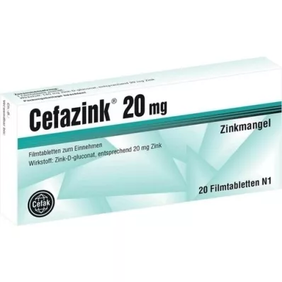 CEFAZINK 20 mg filmomhulde tabletten, 20 stuks CEFAZINK 20 mg filmomhulde tabletten, 20 stuks