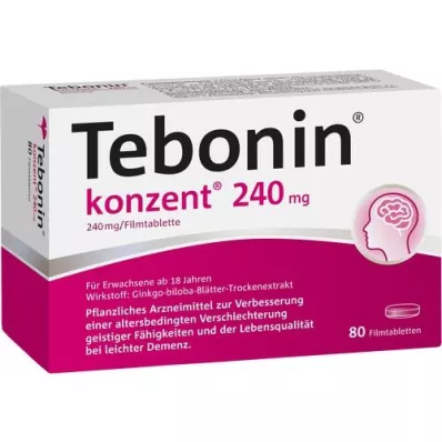 TEBONIN concentraat 240 mg filmomhulde tabletten, 80 stuks TEBONIN concentraat 240 mg filmomhulde tabletten, 80 stuks