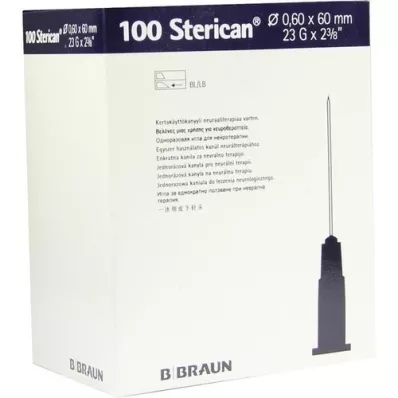 STERICAN Canules 23 Gx2 2/5 0,6x60 mm, 100 stuks STERICAN Canules 23 Gx2 2/5 0,6x60 mm, 100 stuks