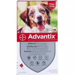 ADVANTIX Spot-on Lsg.z.Auftr.a.d.H.f.Dog 10-25 kg, 4 stuks