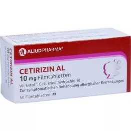 CETIRIZIN AL 10 mg filmomhulde tabletten, 50 stuks