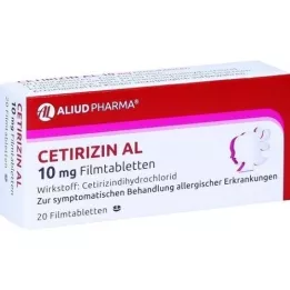 CETIRIZIN AL 10 mg filmomhulde tabletten, 20 stuks