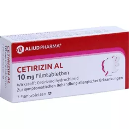 CETIRIZIN AL 10 mg filmomhulde tabletten, 7 stuks