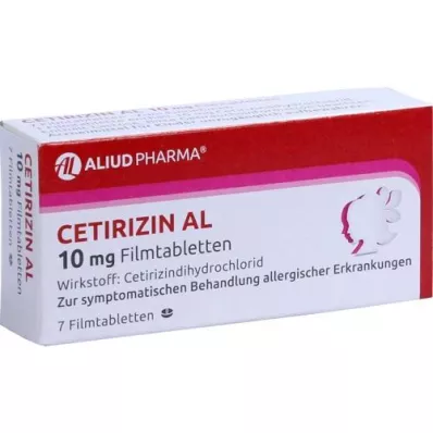 CETIRIZIN AL 10 mg filmomhulde tabletten, 7 stuks CETIRIZIN AL 10 mg filmomhulde tabletten, 7 stuks