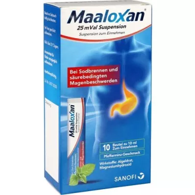 MAALOXAN 25 mVal suspensie, 10X10 ml