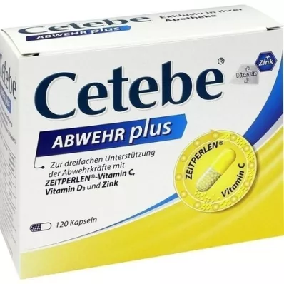 CETEBE ABWEHR plus vitamine C + vitamine D3 + zinkcapsules, 120 st