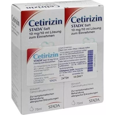 CETIRIZIN STADA Sap 10 mg/10 ml, 150 ml CETIRIZIN STADA Sap 10 mg/10 ml, 150 ml
