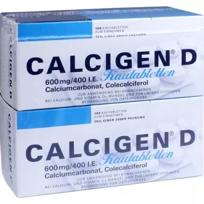 CALCIGEN D 600 mg/400 IE kauwtabletten, 200 stuks CALCIGEN D 600 mg/400 IE kauwtabletten, 200 stuks