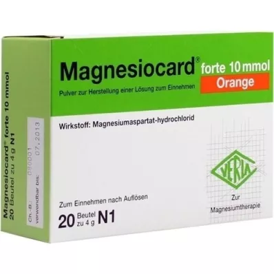 MAGNESIOCARD forte 10 mmol Oranje Plv.z.H.e.L.z.E., 20 stuks MAGNESIOCARD forte 10 mmol Oranje Plv.z.H.e.L.z.E., 20 stuks