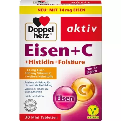 DOPPELHERZ IJzer+Vit.C+L-Histidine Tabletten, 30 stuks