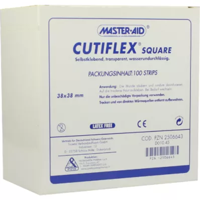 CUTIFLEX Foliepleister vierkant 38x38 mm MasterAid, 100 stuks